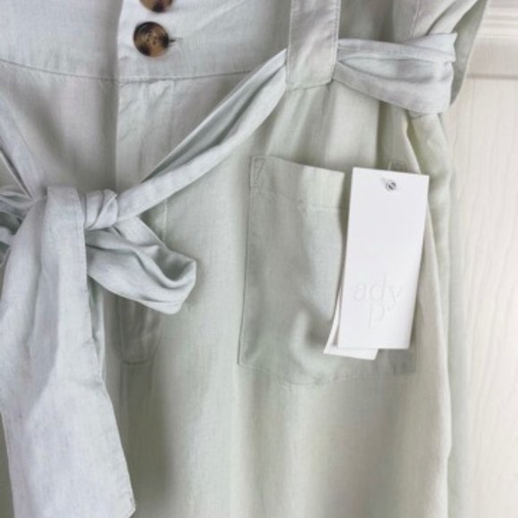 ADY P Pale Chambray  White Wide Leg Pants 16 - Picture 7 of 13